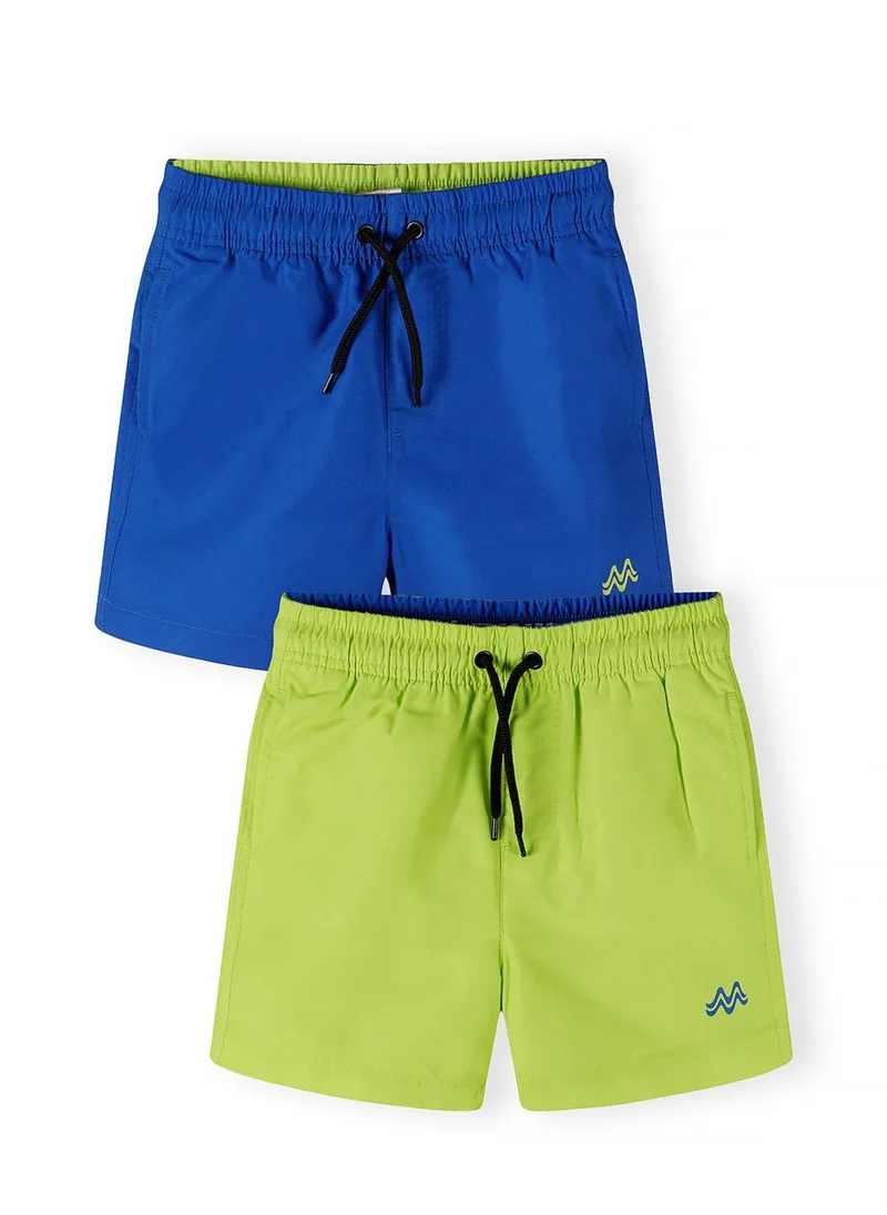 MINOTI Boys 2-pack swimming shorts blue and lime elasticated waist